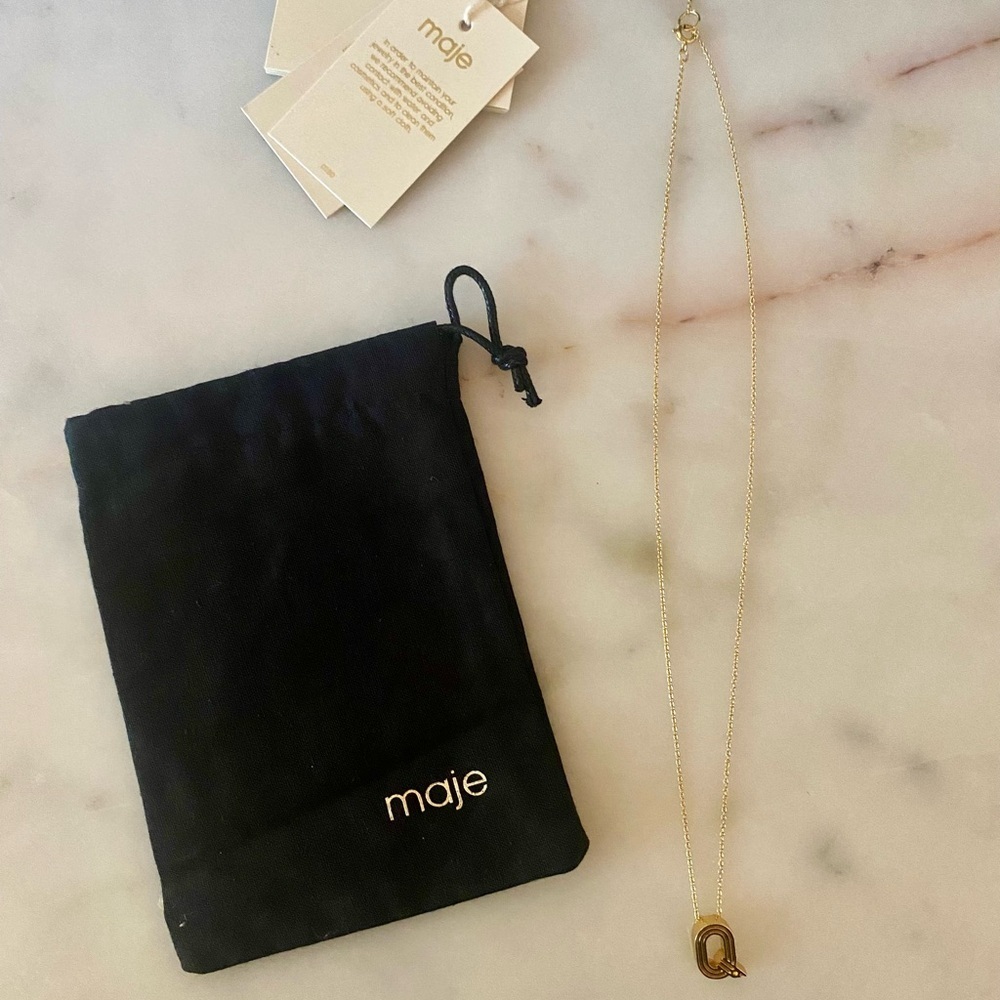 Maje Gold Initial Q Necklace